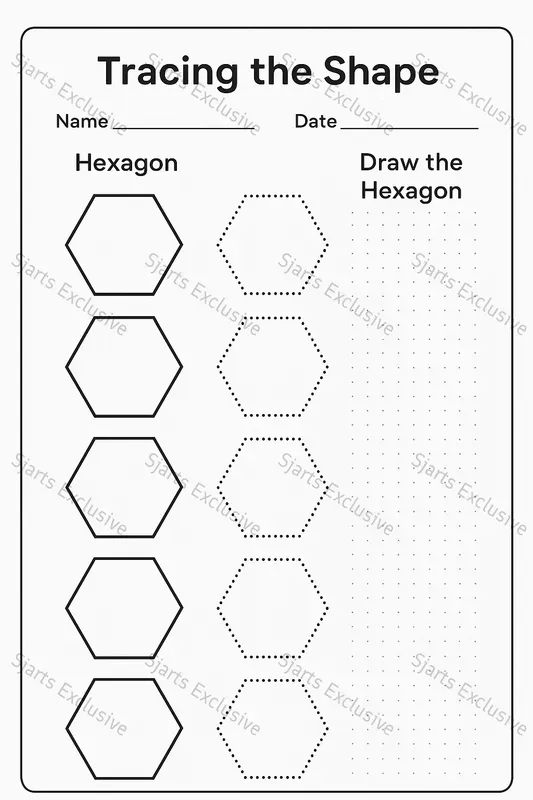 Color Trace Draw Shapes Worksheets
