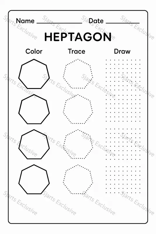 Color Trace Draw Shapes Worksheets