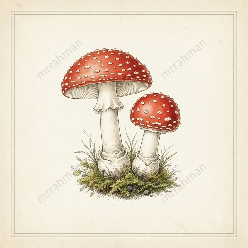 Vintage Botanical Mushroom Illustrators