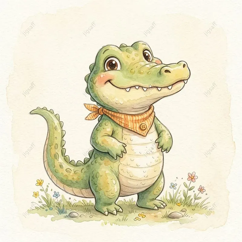 Cute Watercolor Baby Animal Art