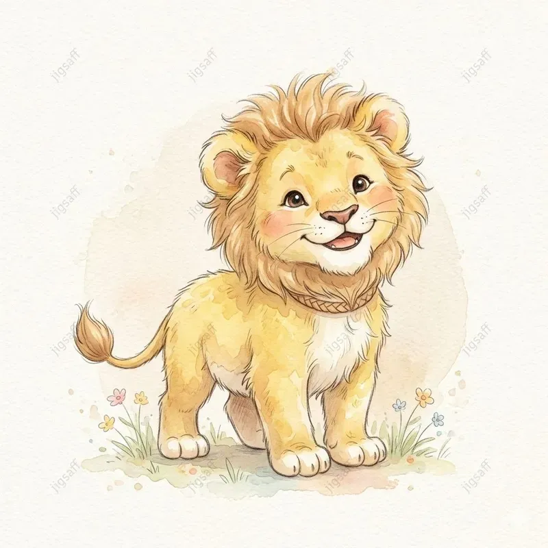 Cute Watercolor Baby Animal Art
