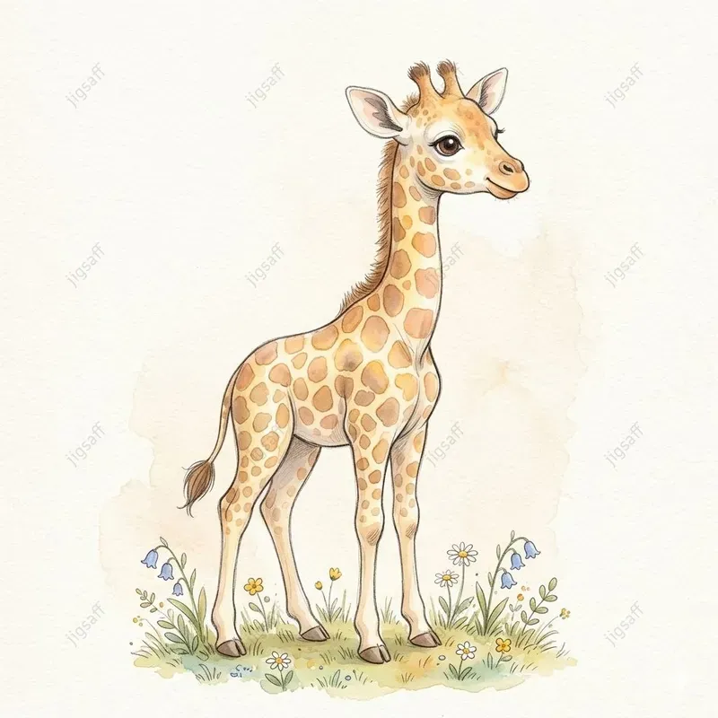 Cute Watercolor Baby Animal Art