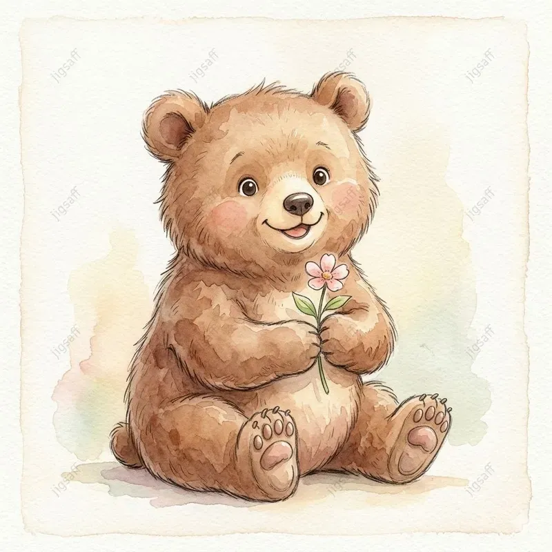 Cute Watercolor Baby Animal Art