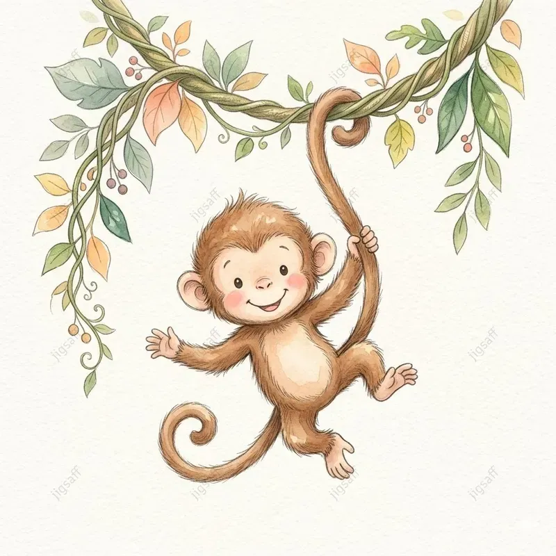 Cute Watercolor Baby Animal Art