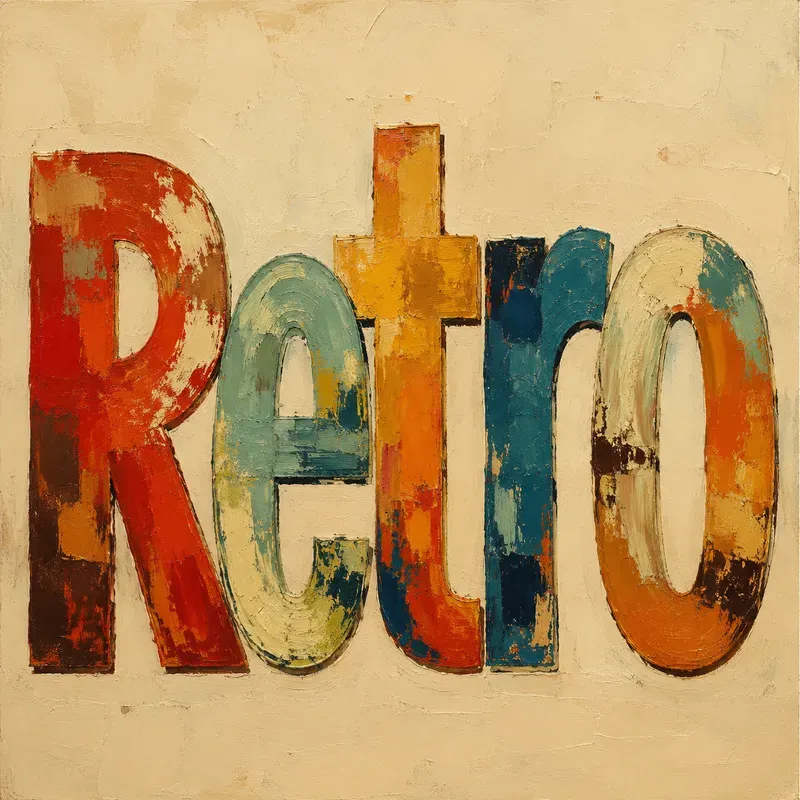 Vintage Abstract Oil Art Typographies