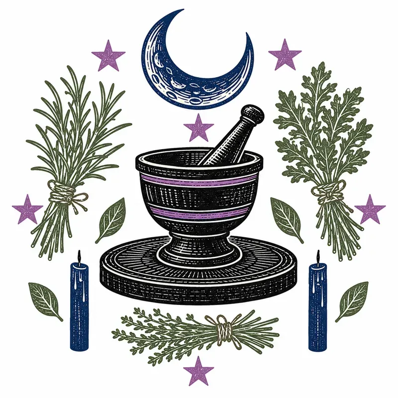 Retro Folk Botanical Apothecary Linocuts