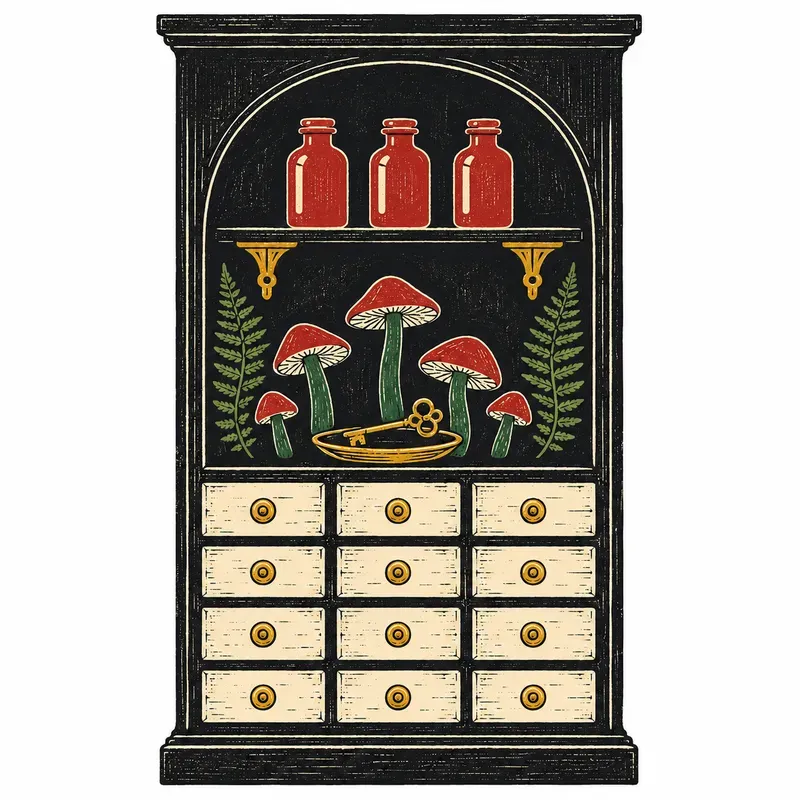Retro Folk Botanical Apothecary Linocuts