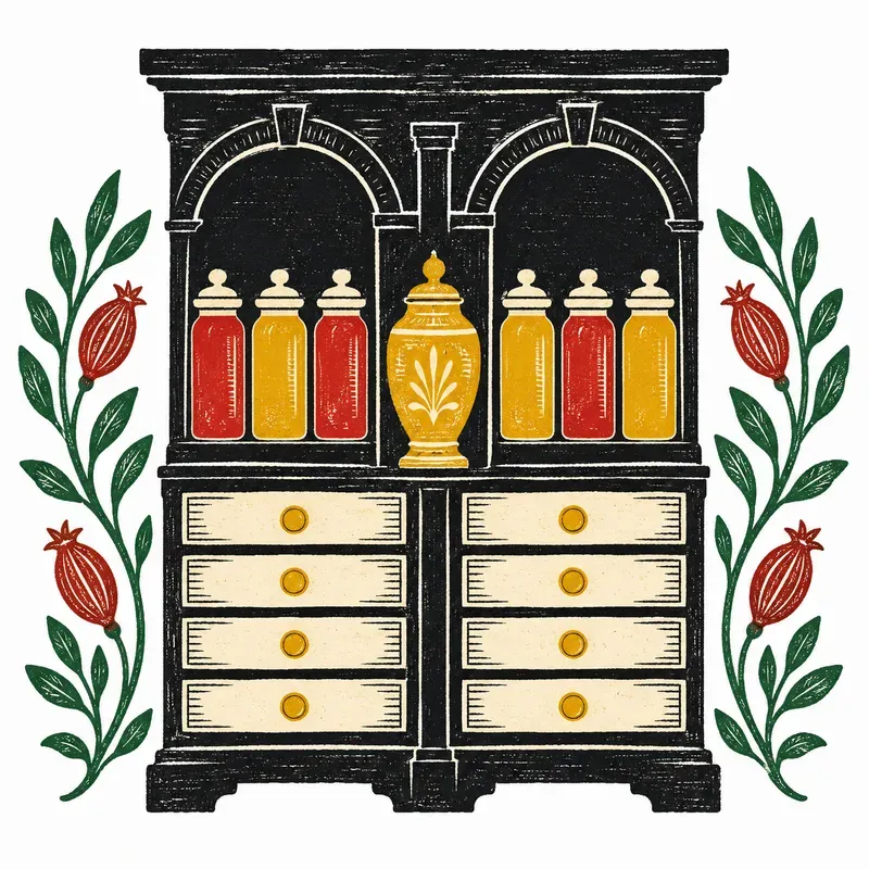 Retro Folk Botanical Apothecary Linocuts