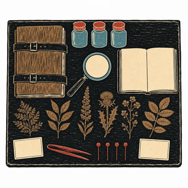Retro Folk Botanical Apothecary Linocuts