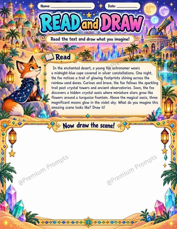 Read And Draw Worksheets For Kids