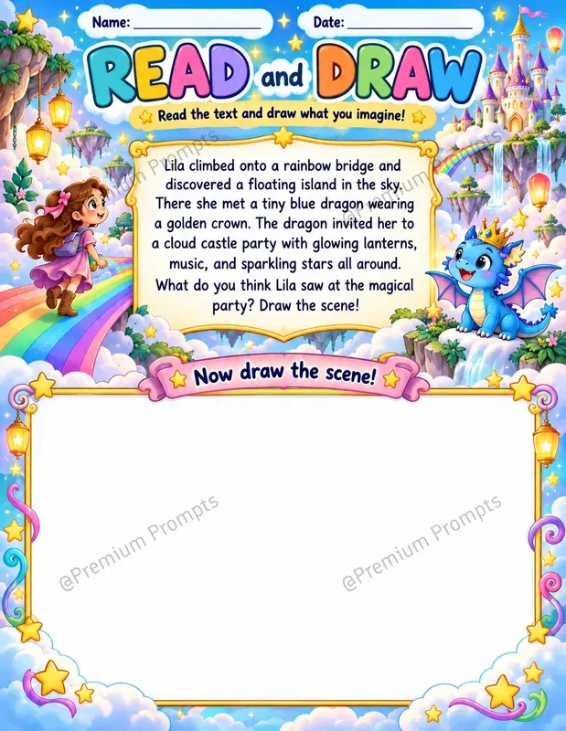 Read And Draw Worksheets For Kids