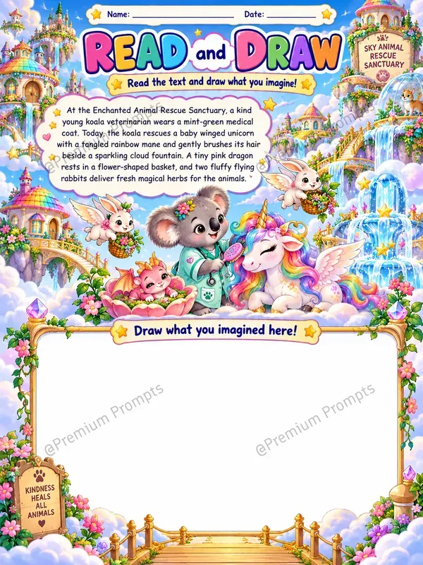 Read And Draw Worksheets For Kids