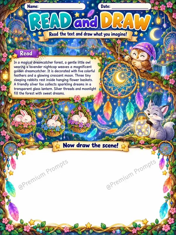 Read And Draw Worksheets For Kids