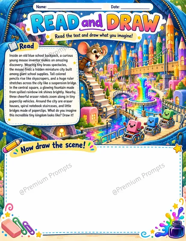Read And Draw Worksheets For Kids