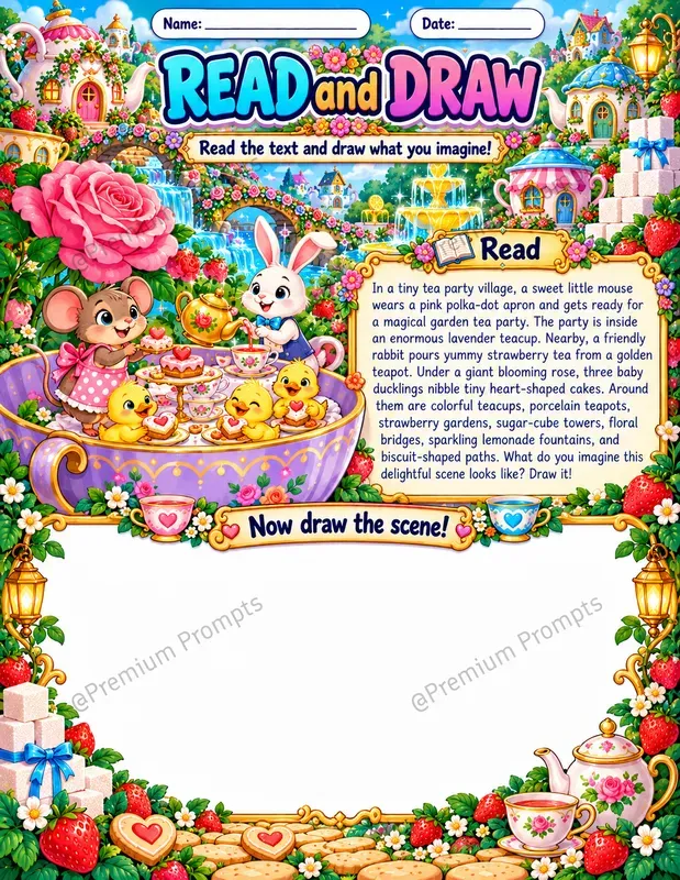 Read And Draw Worksheets For Kids