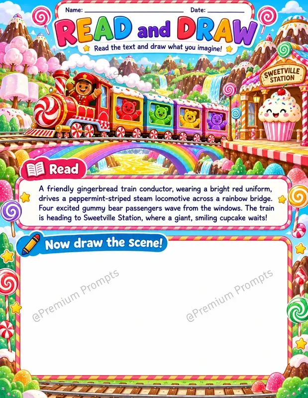 Read And Draw Worksheets For Kids