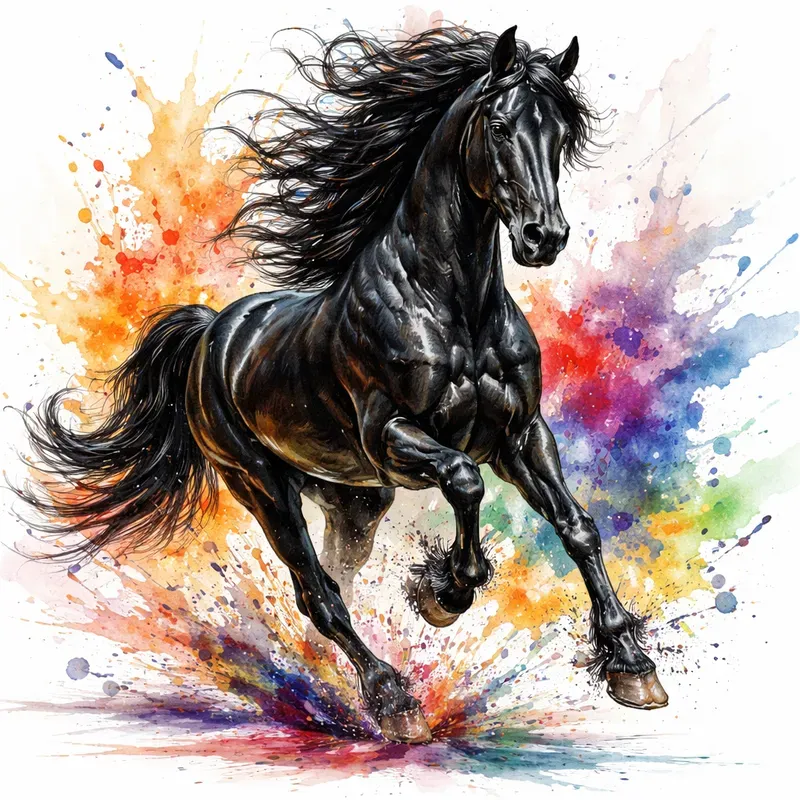 Dynamic Watercolor Animal Splashes