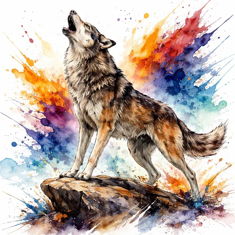 Dynamic Watercolor Animal Splashes