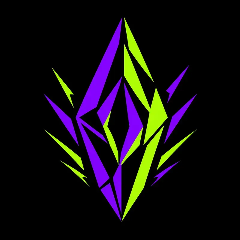 Vibrant Angled Neon Vector Logo Icons