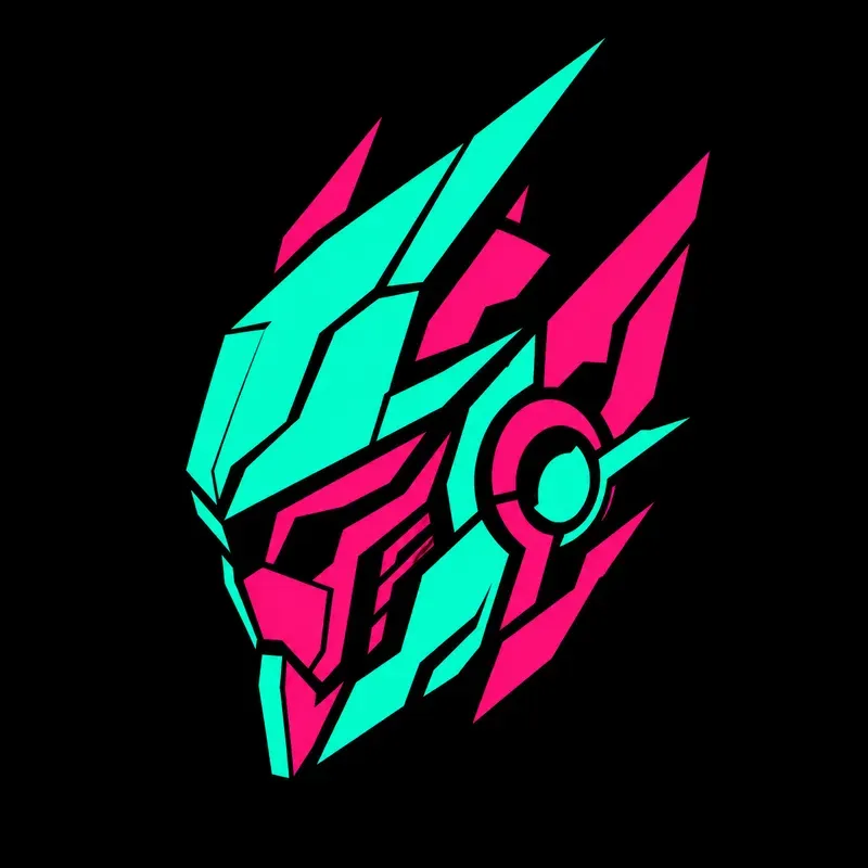 Vibrant Angled Neon Vector Logo Icons