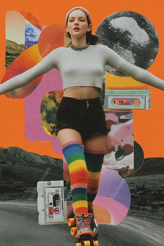 Retro Aesthetic Y2k Art Collage