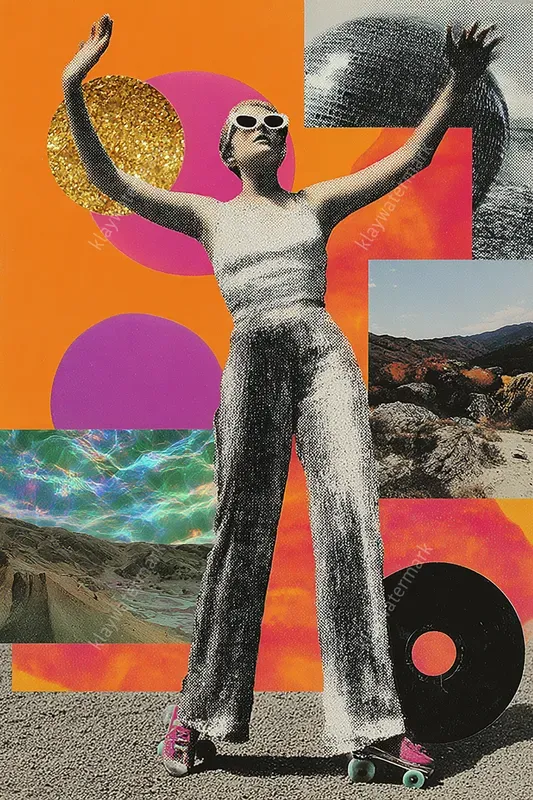 Retro Aesthetic Y2k Art Collage