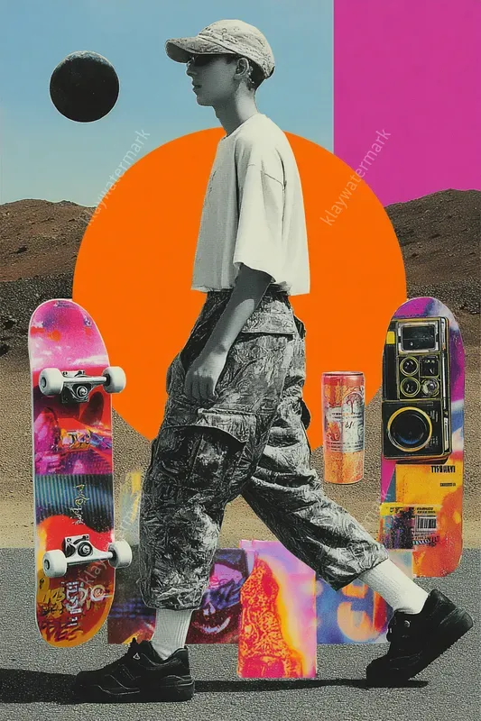Retro Aesthetic Y2k Art Collage