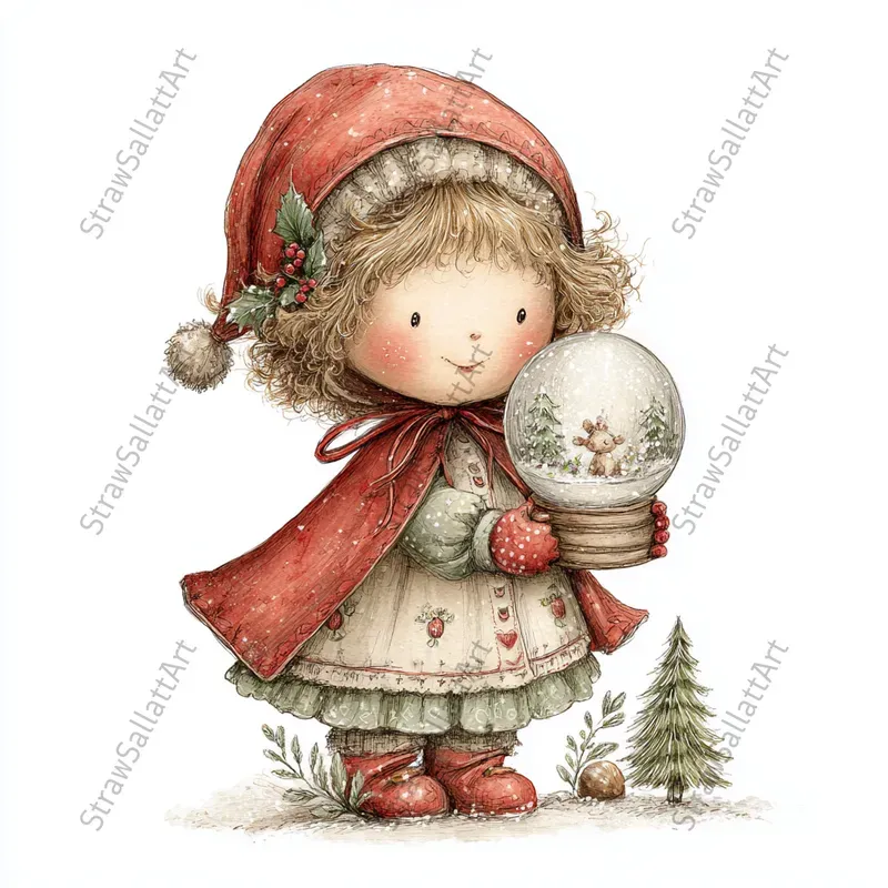 Cute Winter Character Tshirt Cliparts