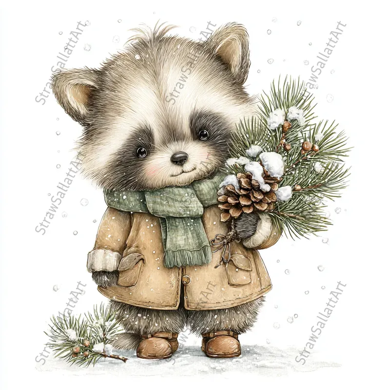 Cute Winter Character Tshirt Cliparts
