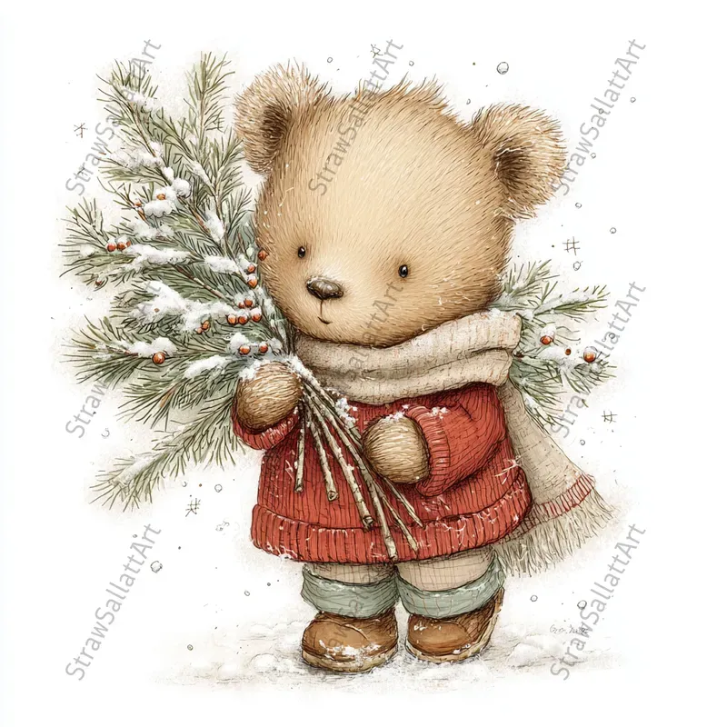 Cute Winter Character Tshirt Cliparts