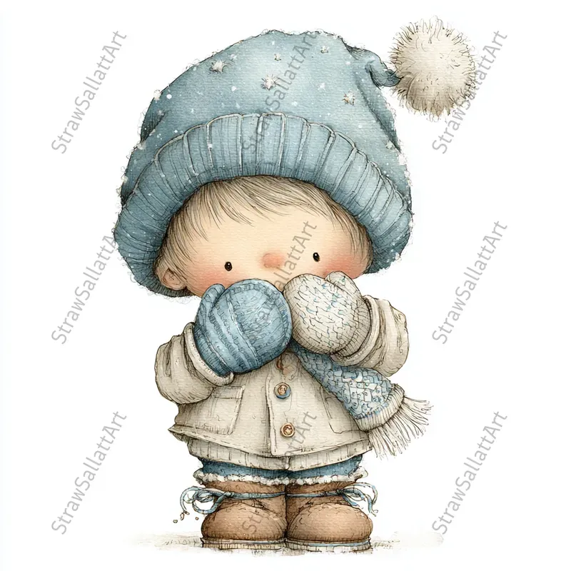 Cute Winter Character Tshirt Cliparts