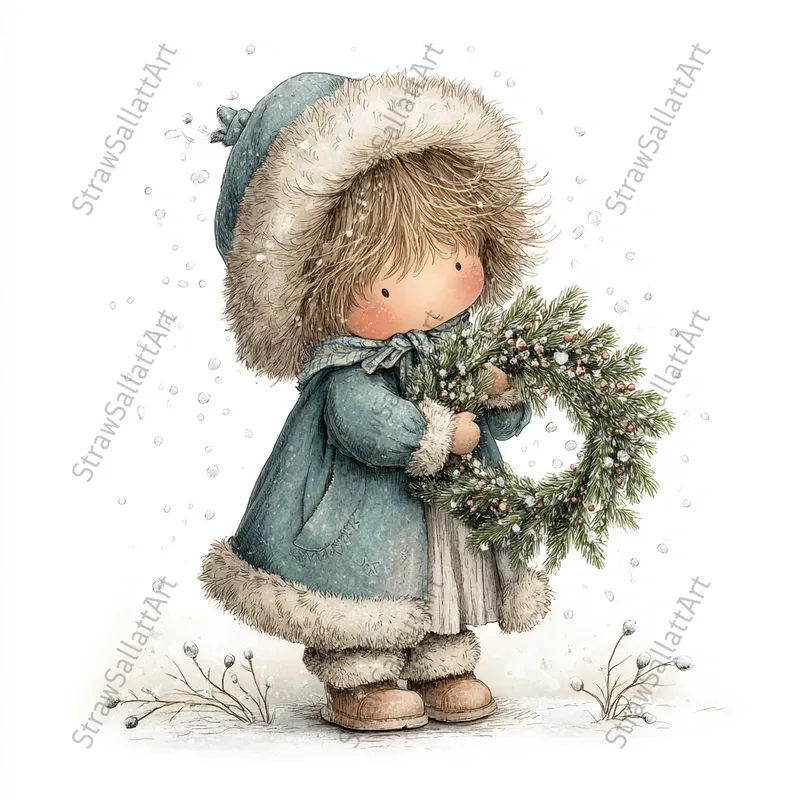 Cute Winter Character Tshirt Cliparts