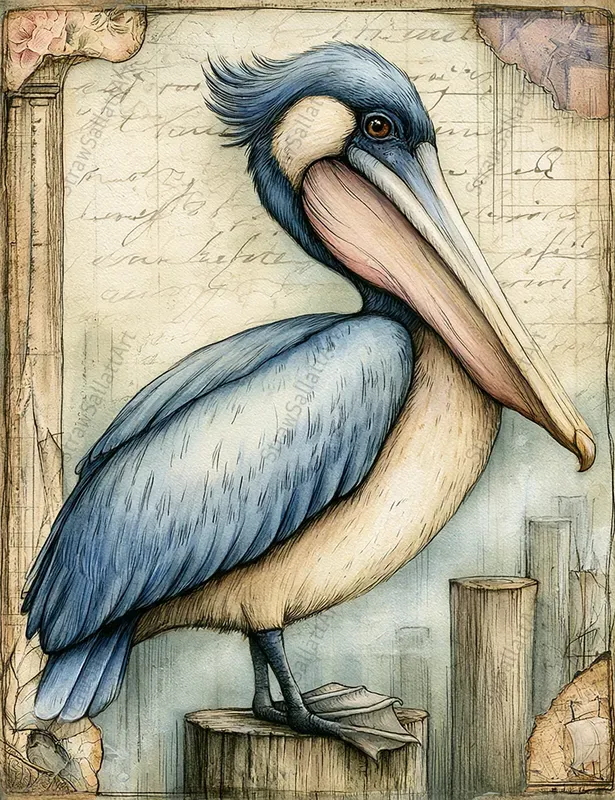 Vintage Coastal Junk Journal Art Pages
