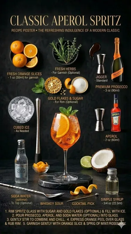 Elegant Cocktail Recipe Posters