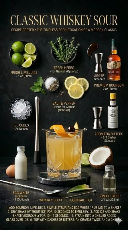 Elegant Cocktail Recipe Posters