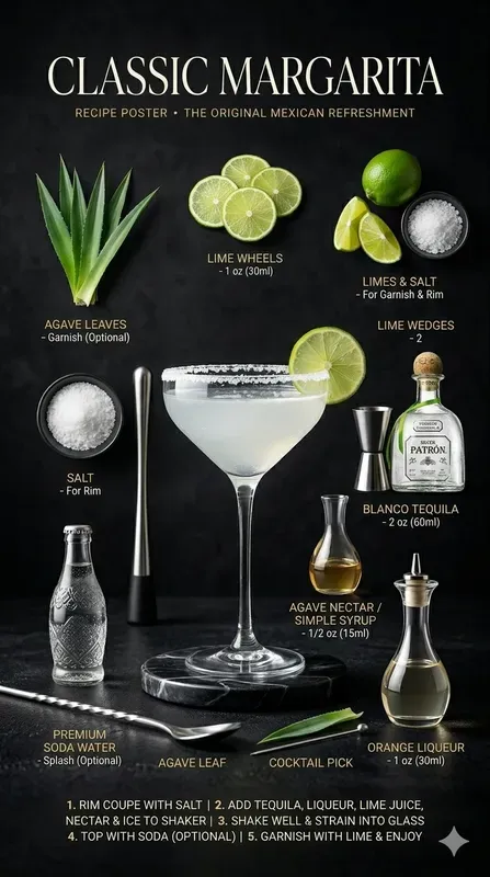 Elegant Cocktail Recipe Posters