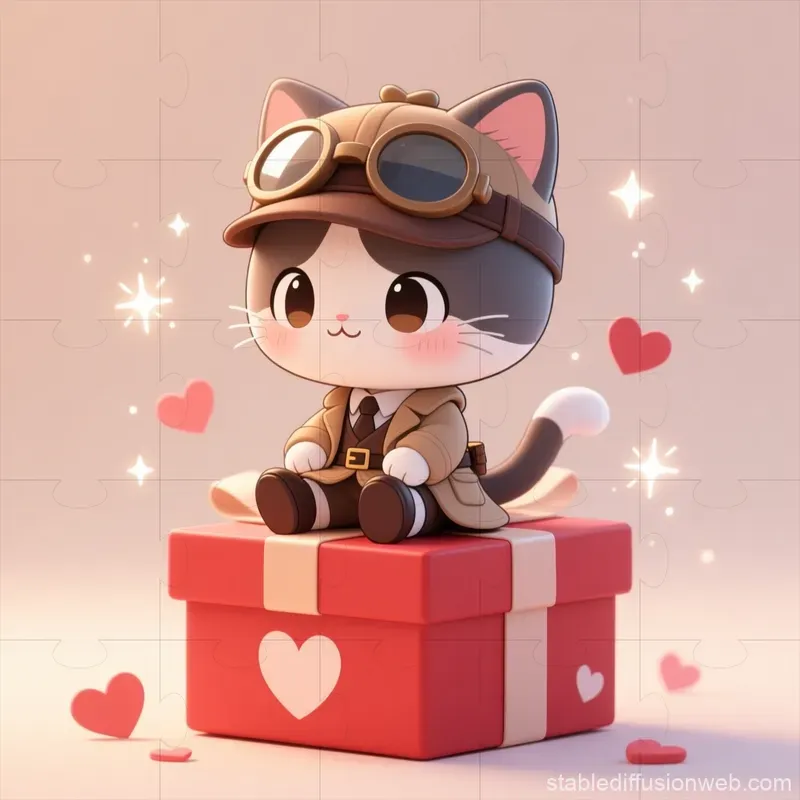 Cute Detectives On Valentine Gift Boxes
