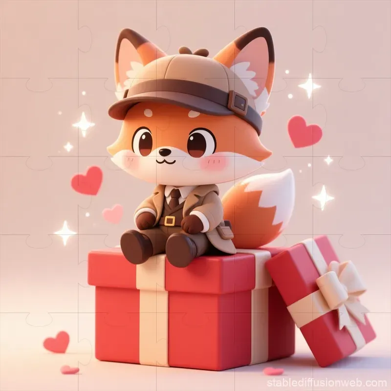 Cute Detectives On Valentine Gift Boxes