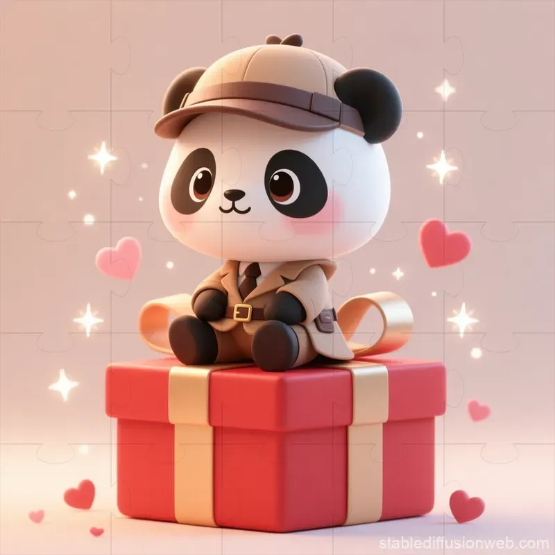 Cute Detectives On Valentine Gift Boxes