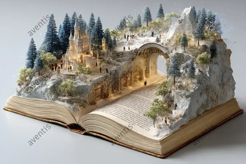 3D Fantasy Worlds In Open Book Dioramas