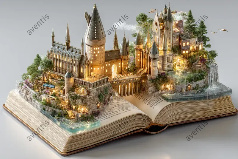 3D Fantasy Worlds In Open Book Dioramas