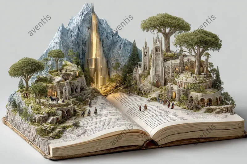 3D Fantasy Worlds In Open Book Dioramas