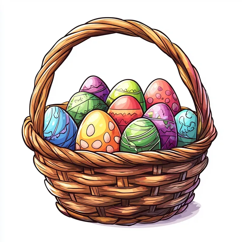 Easter Cartoon Clipart In Bright Colors