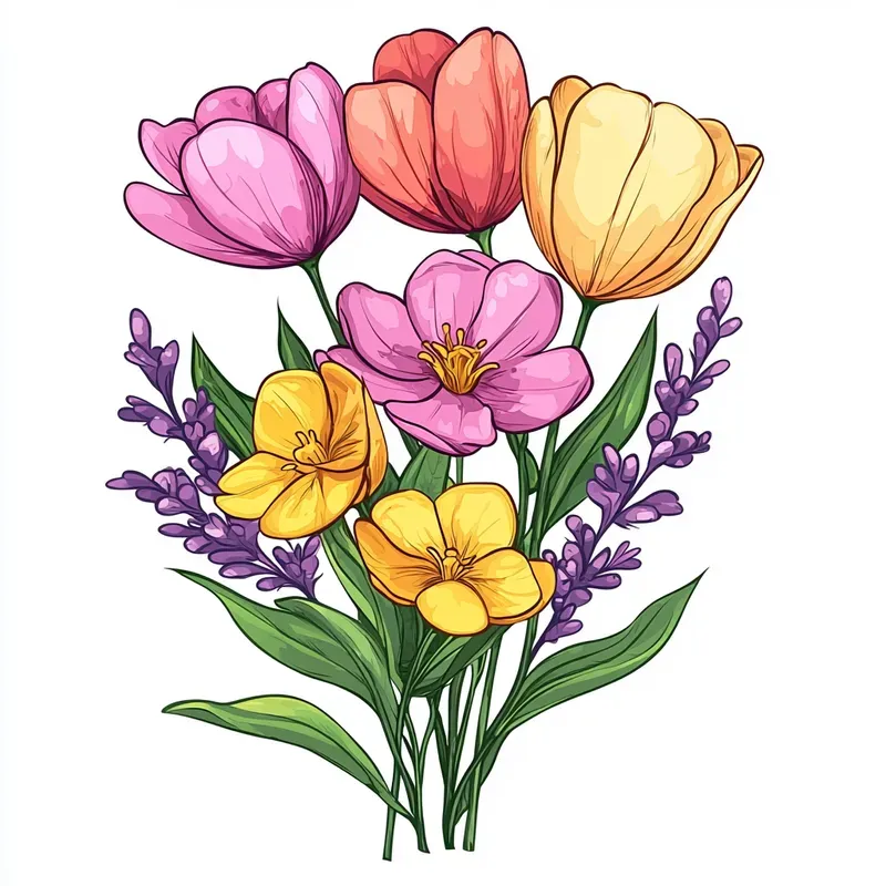 Easter Cartoon Clipart In Bright Colors