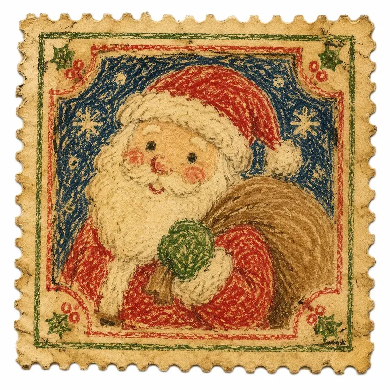 Christmas Crayon Stamp Ephemera