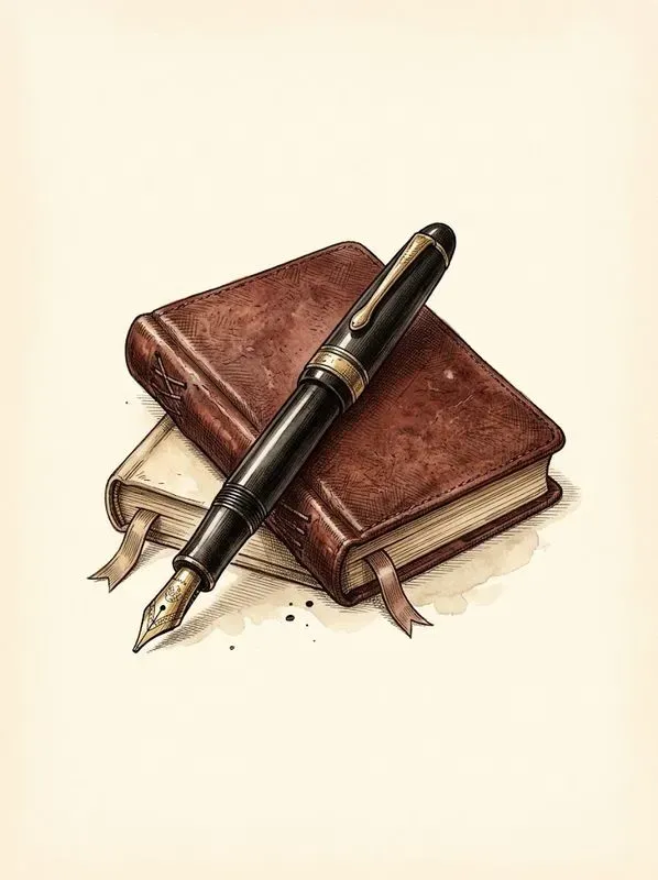 Antique Writing Desk Watercolor Art
