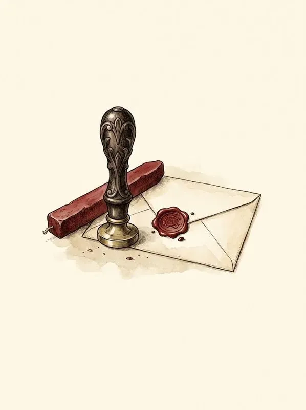 Antique Writing Desk Watercolor Art