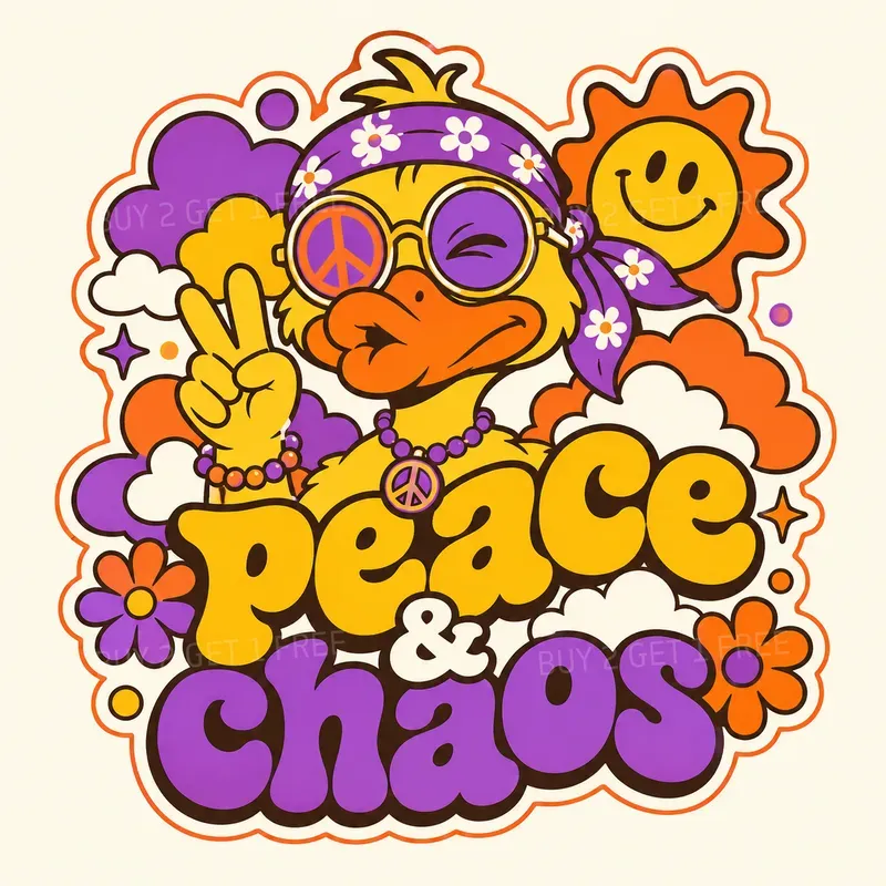 Retro Groovy Face Stickers