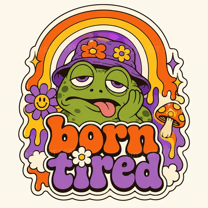 Retro Groovy Face Stickers