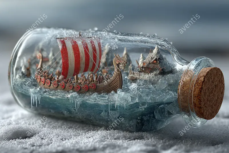 Fantasy Ships In A Bottle